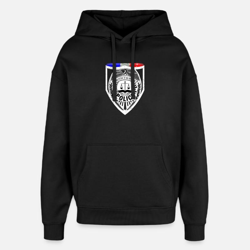 policeman - Oversized Unisex Hoodie by Stanley/Stella - black