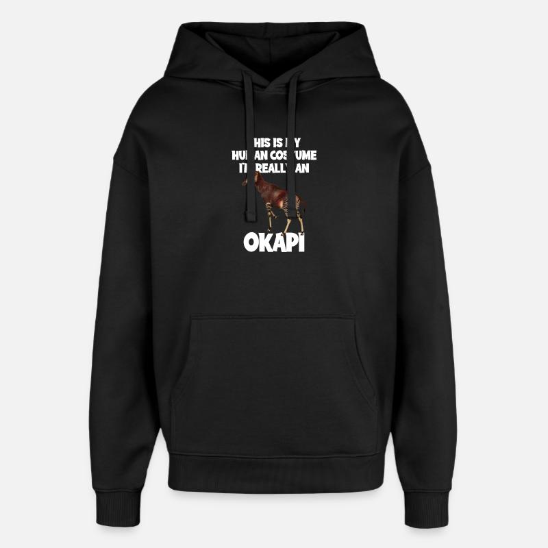 Okapi Zoo Expedition - Oversized Unisex Hoodie by Stanley/Stella - black