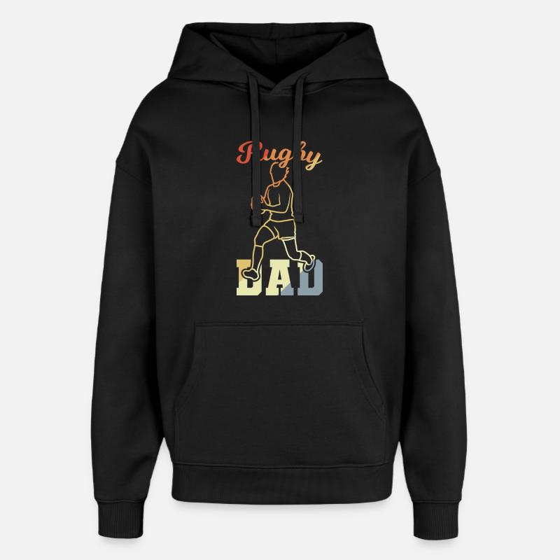 Père du rugby - Sweat à capuche unisexe Stanley/Stella Oversized - noir