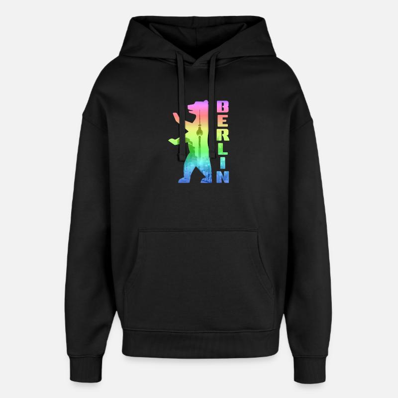 Berlin Pride - Sweat à capuche unisexe Stanley/Stella Oversized - noir