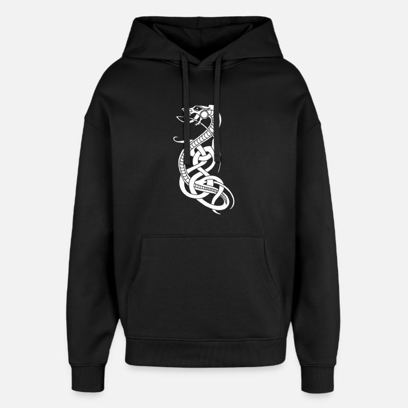 Serpent blanc infini - Sweat à capuche unisexe Stanley/Stella Oversized - noir