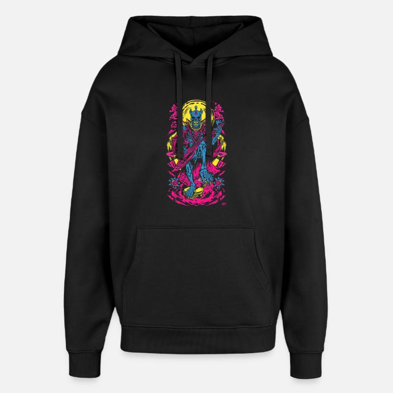 Neon Skeleton Guitariste - Sweat à capuche unisexe Stanley/Stella Oversized - noir