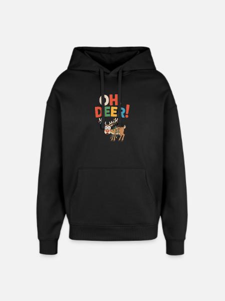 Oh, Reh! Lustiges Weihnachtsgeschenk-Design - Oversized Unisex Hoodie von Stanley/Stella - Schwarz