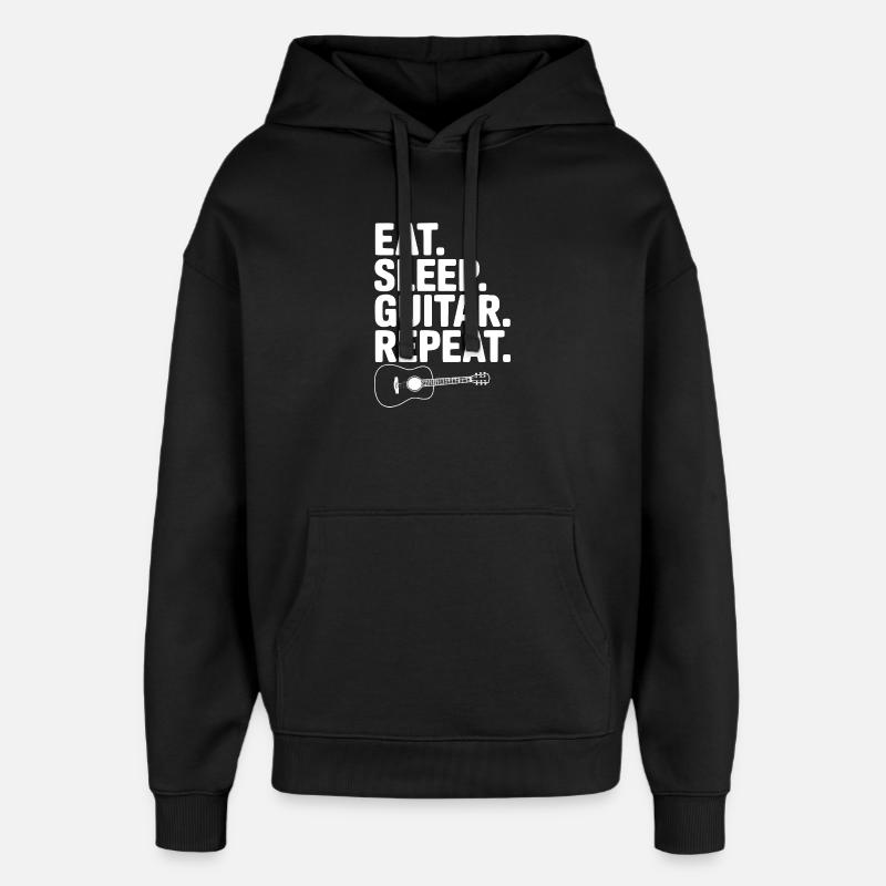 Eat. Sleep. Guitar. Repeat. - Oversized Unisex Hoodie by Stanley/Stella - black