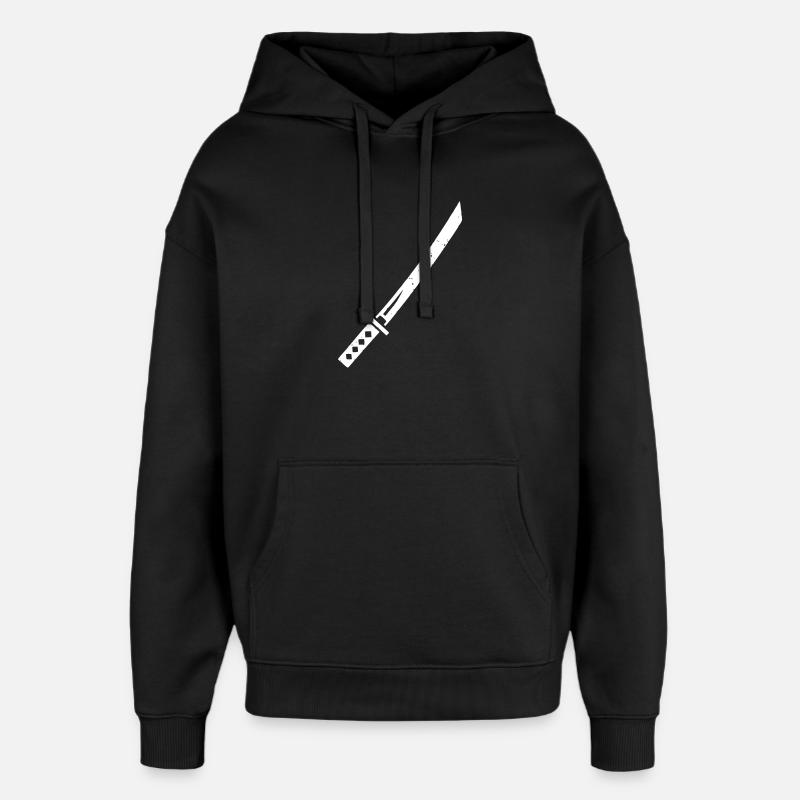 Katana Schwert Samurai Waffe Vektor - Oversized Unisex Hoodie von Stanley/Stella - Schwarz