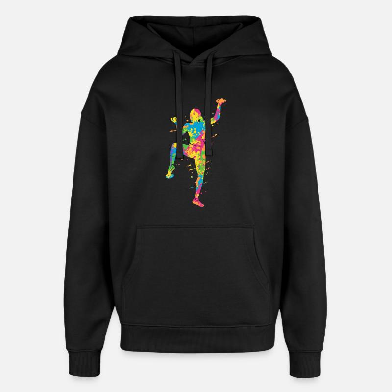Bouldern Bunt Kletterer Mädchen Berge Klettern - Oversized Unisex Hoodie von Stanley/Stella - Schwarz