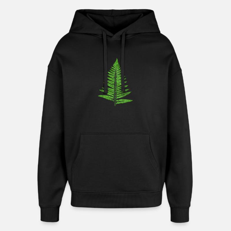 Fougère foliaire - Plantes botaniques - Sweat à capuche unisexe Stanley/Stella Oversized - noir