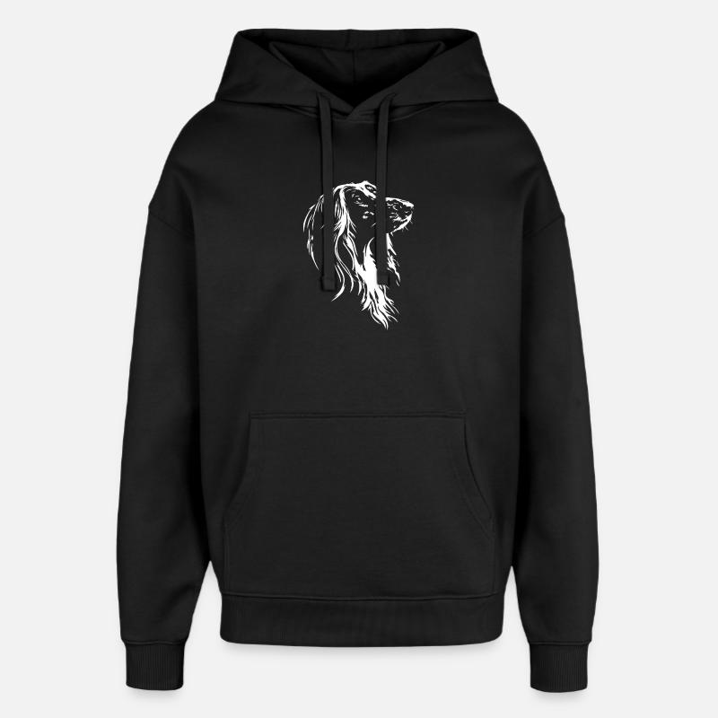 Chiens silhouette de lévriers afghans Wilsigns - Sweat à capuche unisexe Stanley/Stella Oversized - noir