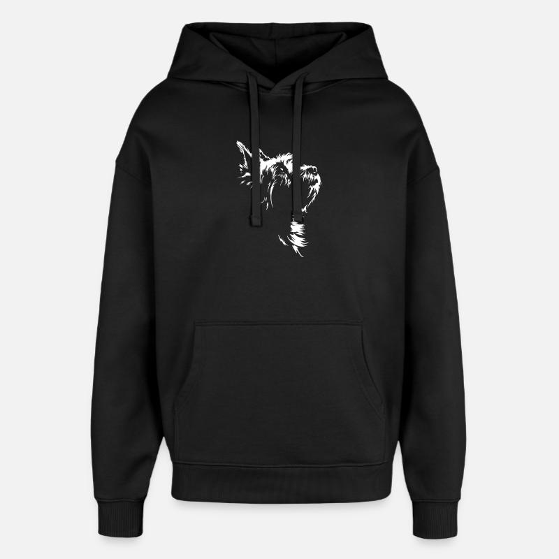 Cairn Terrier Silhouette Chien Wilsigns - Sweat à capuche unisexe Stanley/Stella Oversized - noir