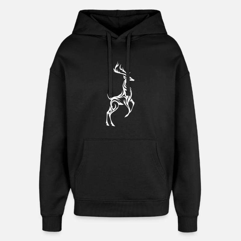 Wilder Hirsch-Silhouette - Oversized Unisex Hoodie von Stanley/Stella - Schwarz