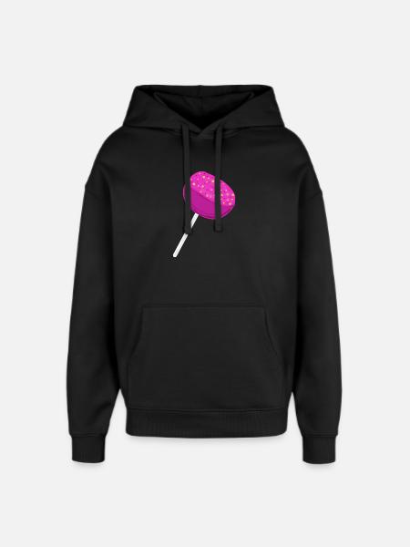 Pink Candy Lollipop Kids Child - Oversized Unisex Hoodie by Stanley/Stella - black