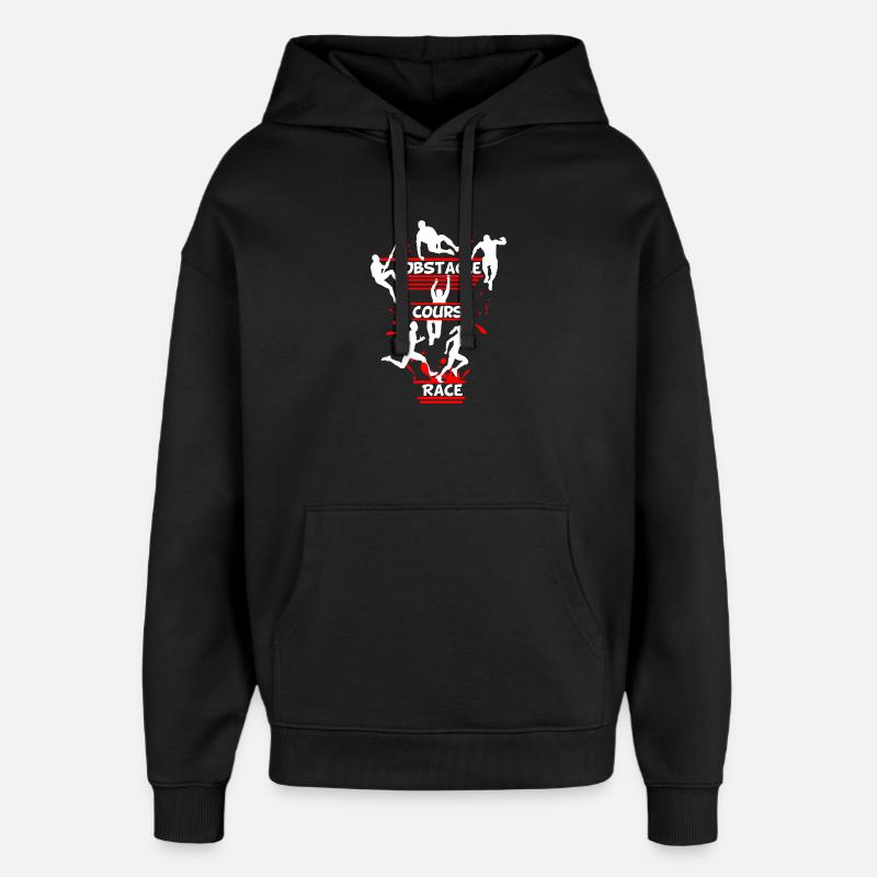 Course d’obstacles – Conception d’obstacles en ligne - Sweat à capuche unisexe Stanley/Stella Oversized - noir