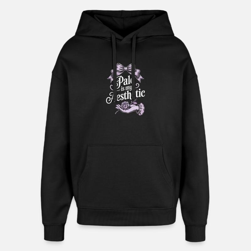 Écriture esthétique pâle avec nœud - Sweat à capuche unisexe Stanley/Stella Oversized - noir