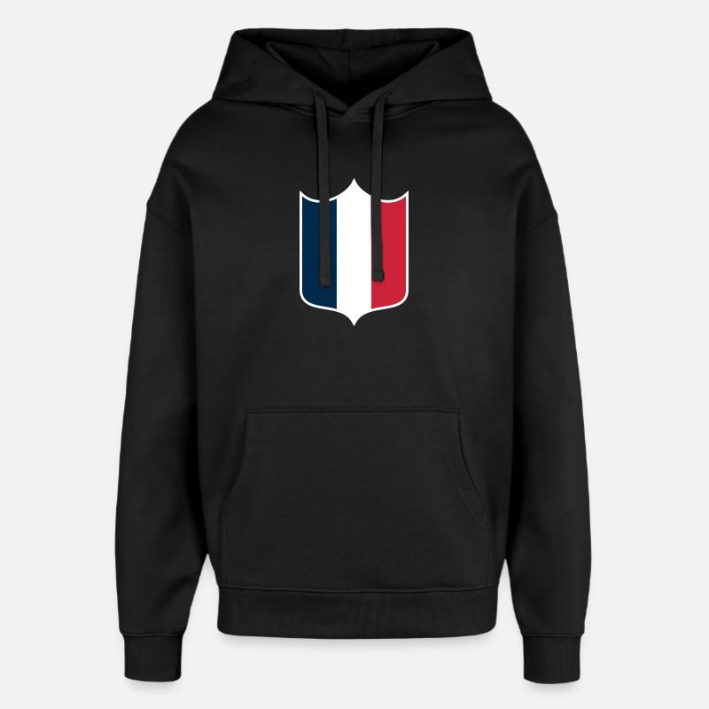 France - Sweat à capuche unisexe Stanley/Stella Oversized - noir