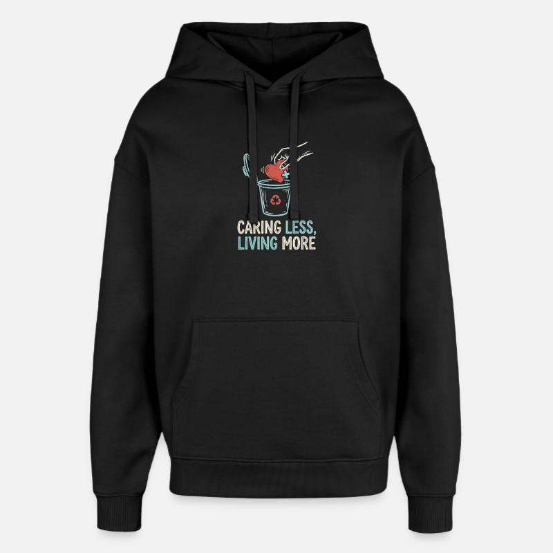 Vivre plus - Sweat à capuche unisexe Stanley/Stella Oversized - noir