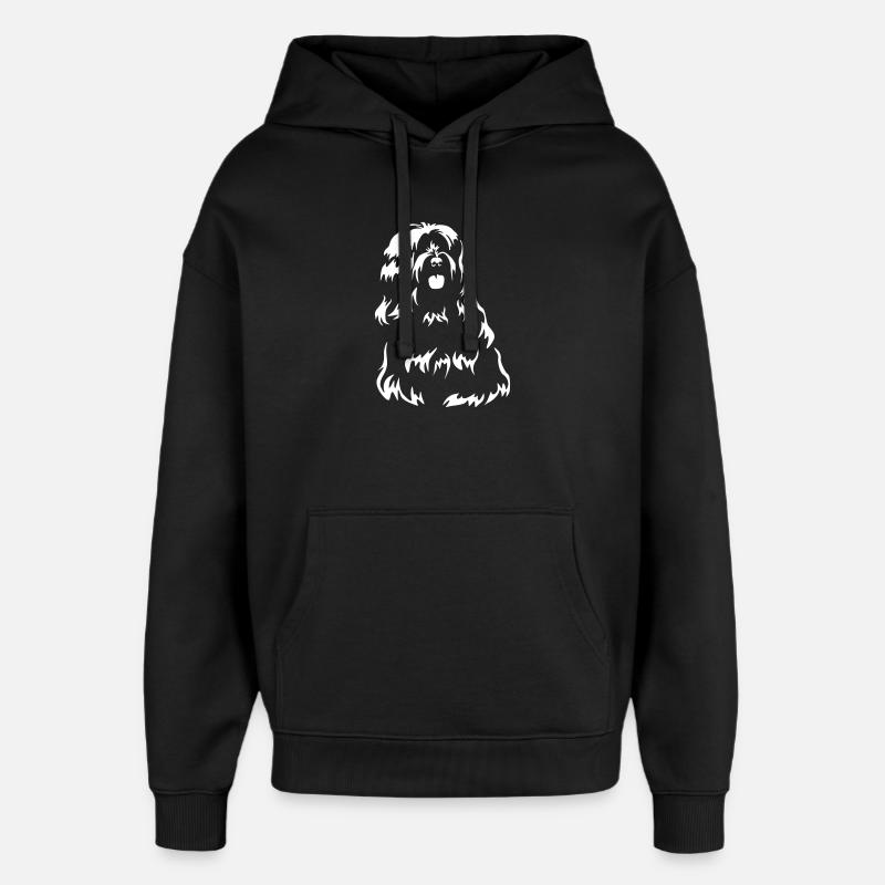 Tibet Terrier "Black Edition" - Oversized Unisex Hoodie von Stanley/Stella - Schwarz
