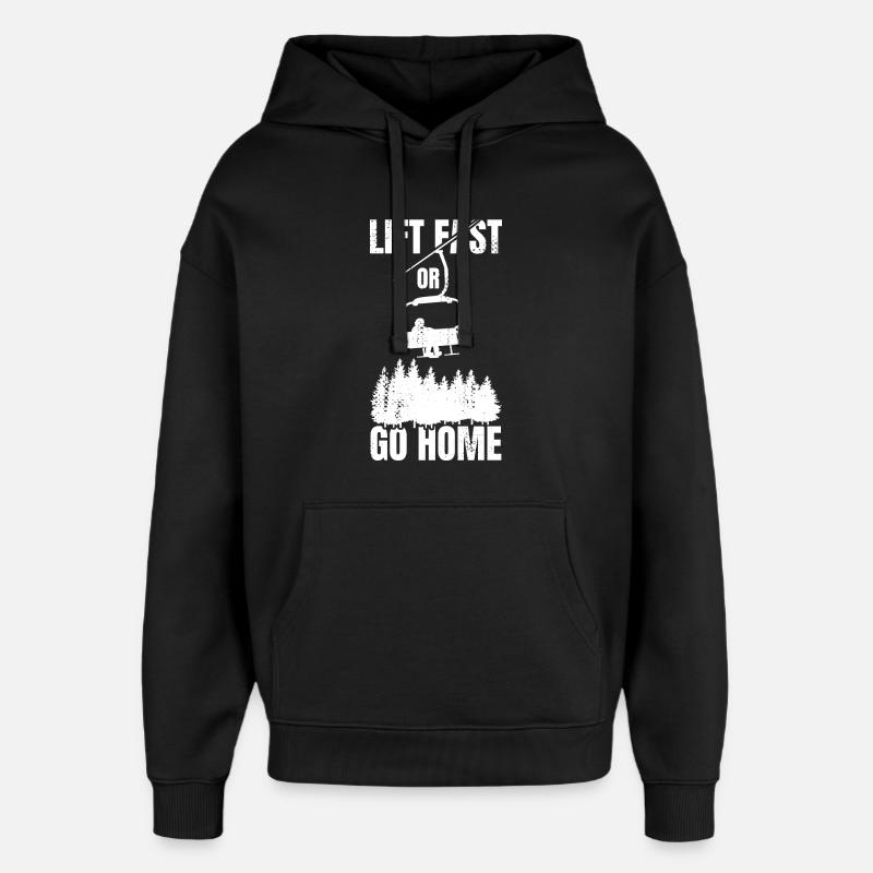 Soulevez rapidement ou rentrez chez vous - Sweat à capuche unisexe Stanley/Stella Oversized - noir