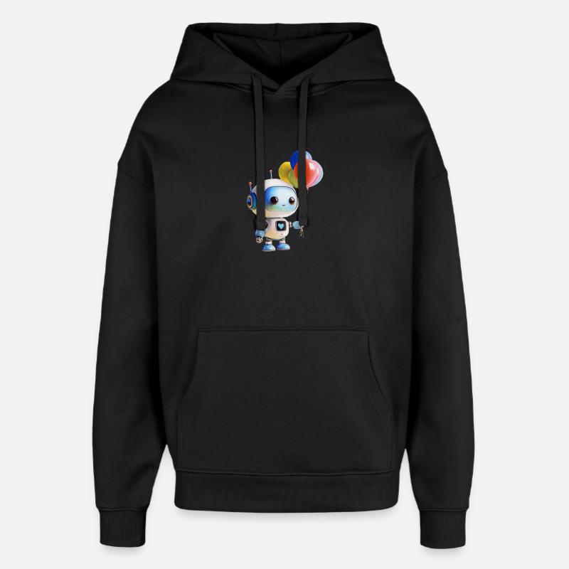 Ballon robot - Sweat à capuche unisexe Stanley/Stella Oversized - noir