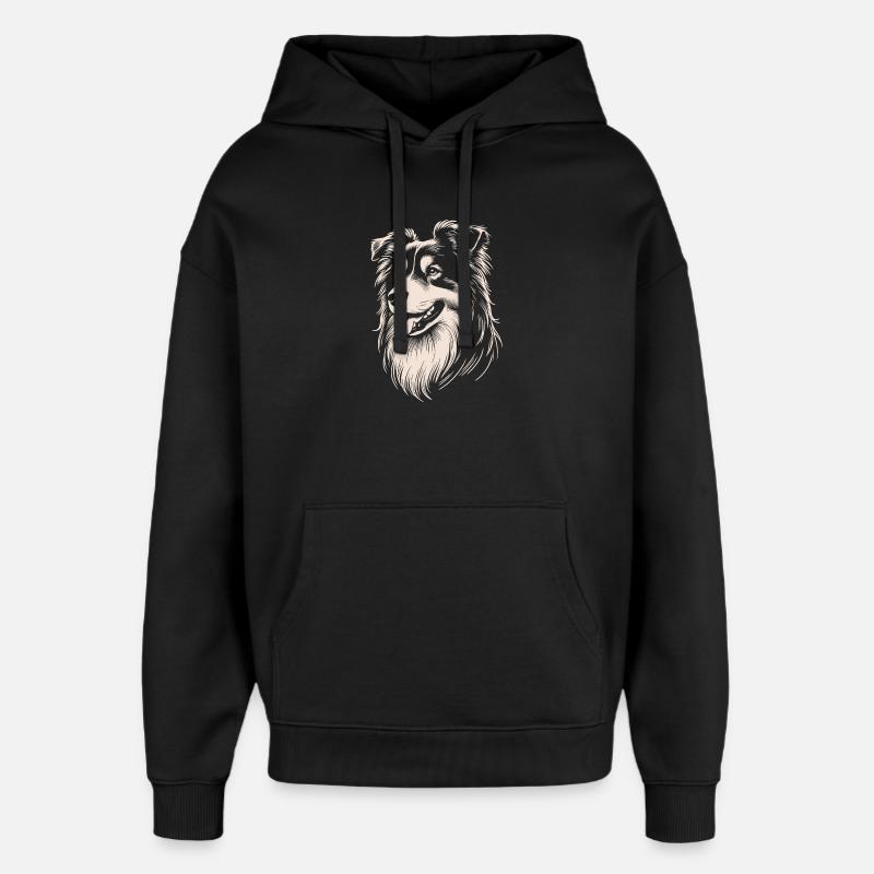 Australian Shepherd Features - Oversized Unisex Hoodie by Stanley/Stella - black