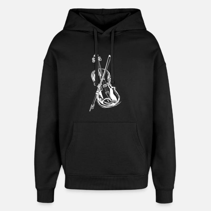 Dessin de violon - Sweat à capuche unisexe Stanley/Stella Oversized - noir