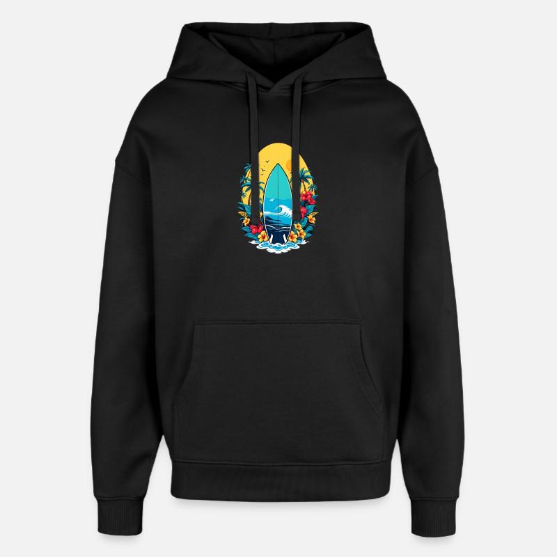 Planche de surf élégante - Sweat à capuche unisexe Stanley/Stella Oversized - noir