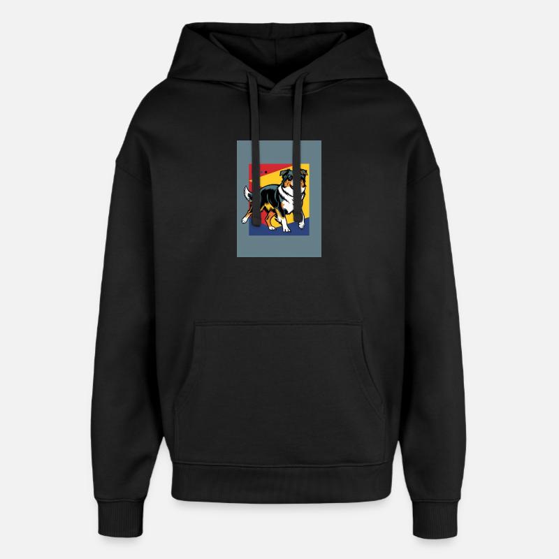 Australian Shepherd Dog - Oversized Unisex Hoodie by Stanley/Stella - black