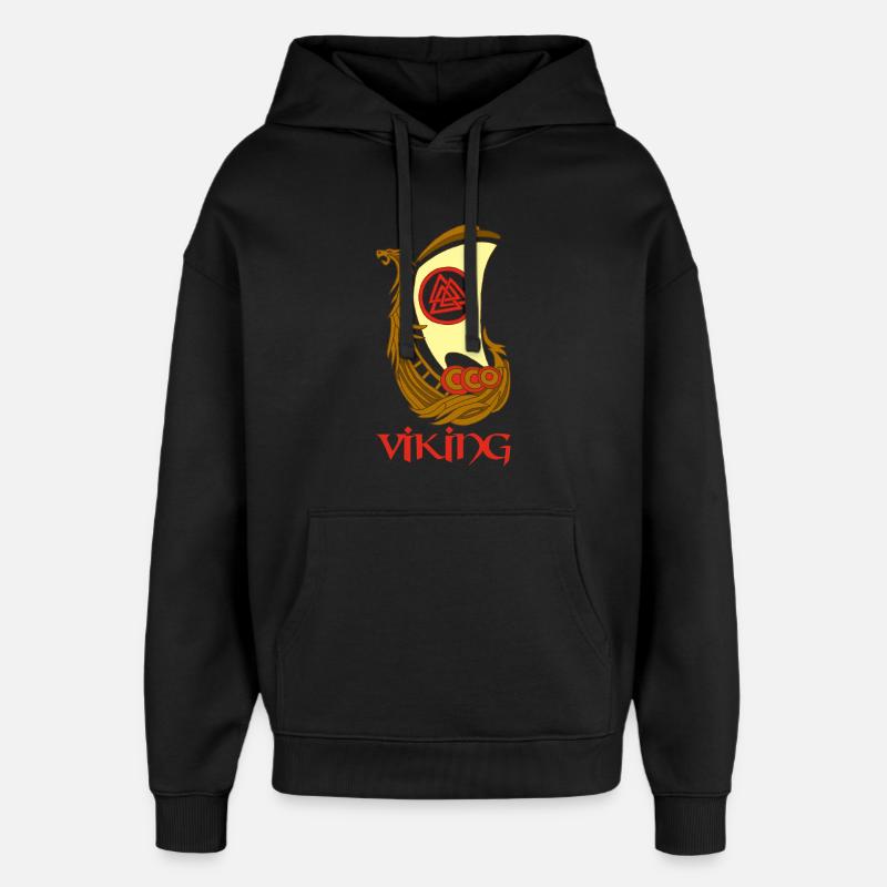 Bateau viking - Sweat à capuche unisexe Stanley/Stella Oversized - noir