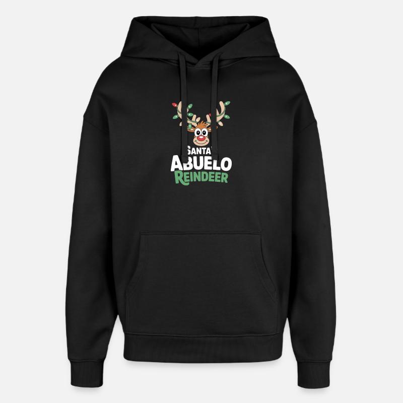 Renne Abuelo du Père Noël - Sweat à capuche unisexe Stanley/Stella Oversized - noir