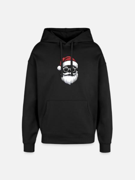 Weihnachtsmann mit Schnurrbart Brille - Oversized Unisex Hoodie von Stanley/Stella - Schwarz