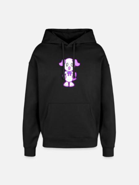 KawaiiDOGGOS - Flora print - Oversized Unisex Hoodie by Stanley/Stella - black