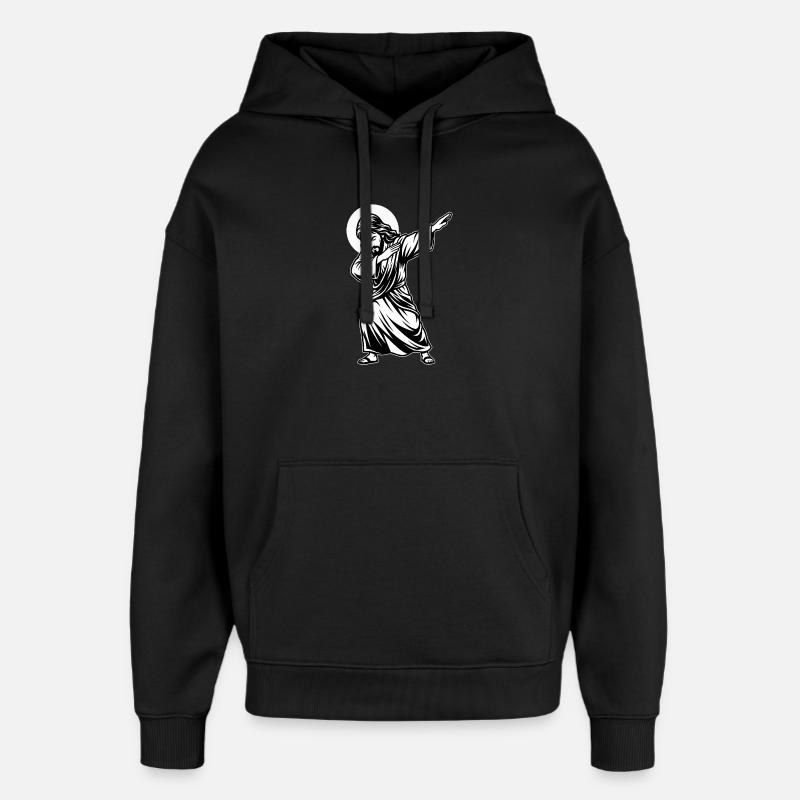 Dabbing Jesus - Mème drôle - Sweat à capuche unisexe Stanley/Stella Oversized - noir