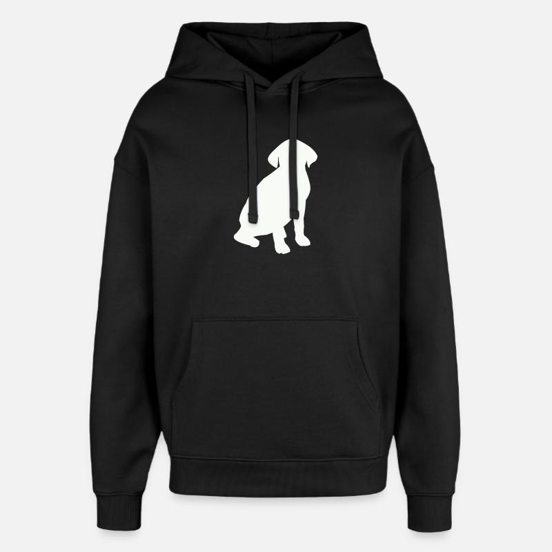 Silhouette du chien assis - Sweat à capuche unisexe Stanley/Stella Oversized - noir