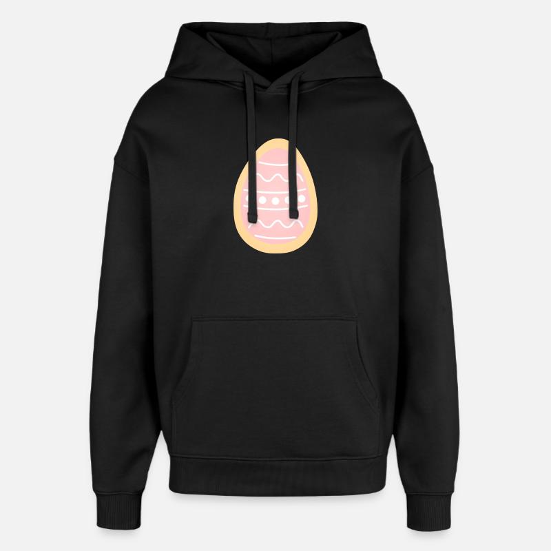 Biscuit Œuf de Pâques pastel - Sweat à capuche unisexe Stanley/Stella Oversized - noir