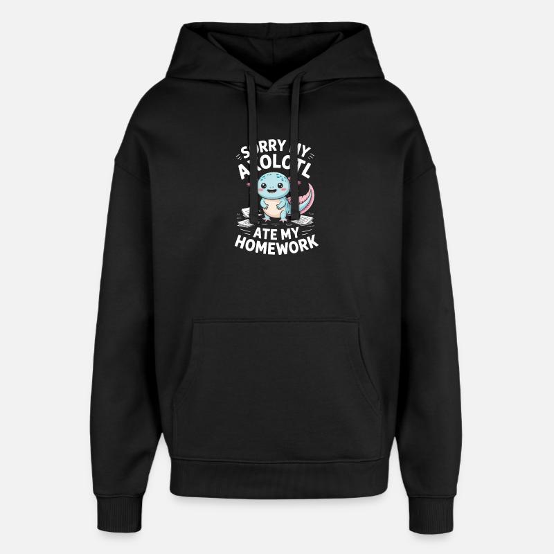 Axolotl Ate My Homework - Oversized Unisex Hoodie by Stanley/Stella - black