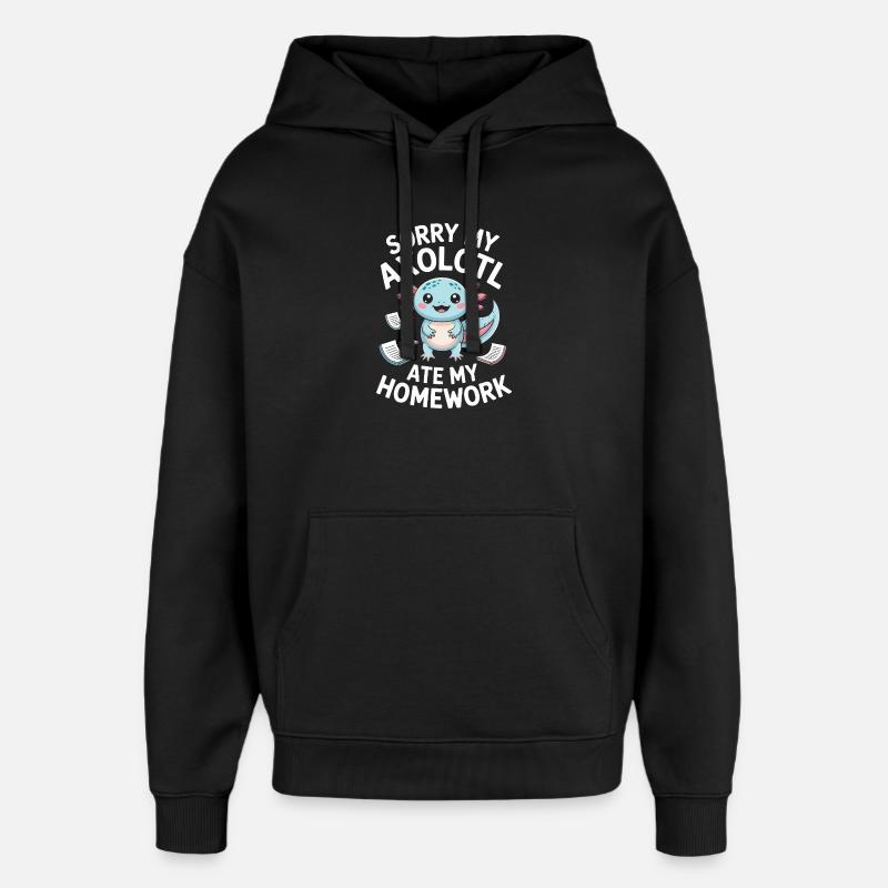 Apologie des devoirs de l’Axolotl - Sweat à capuche unisexe Stanley/Stella Oversized - noir