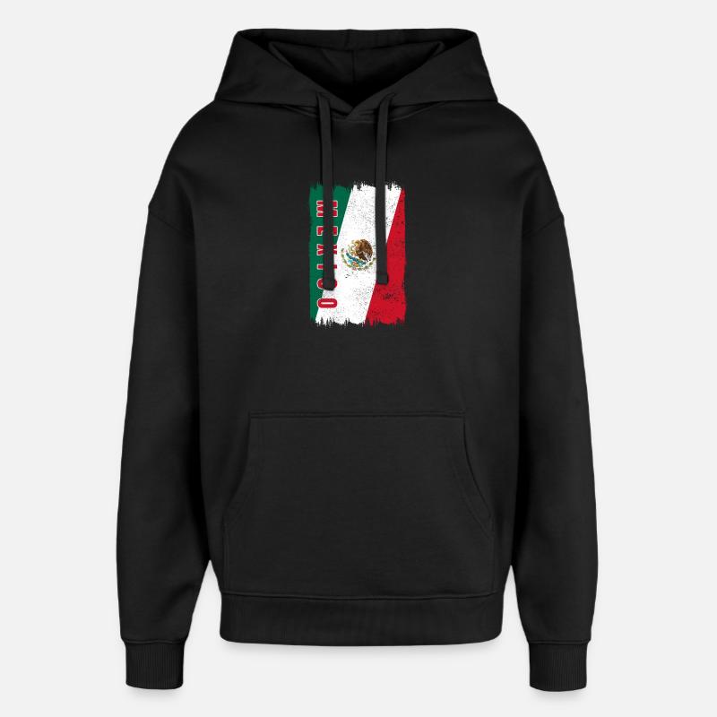 Drapeau du Mexique - Sweat à capuche unisexe Stanley/Stella Oversized - noir