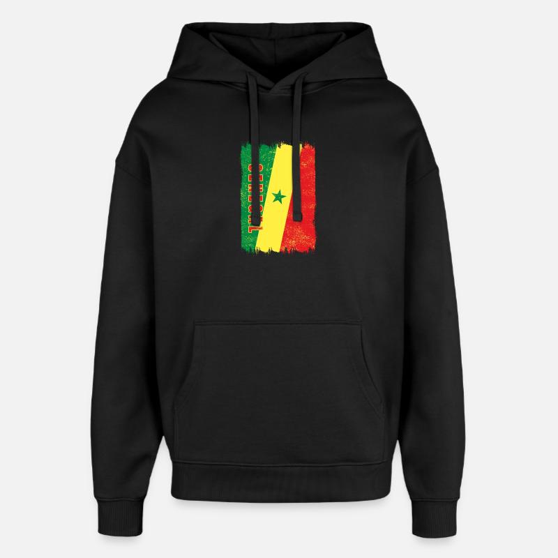 Drapeau du Sénégal - Sweat à capuche unisexe Stanley/Stella Oversized - noir