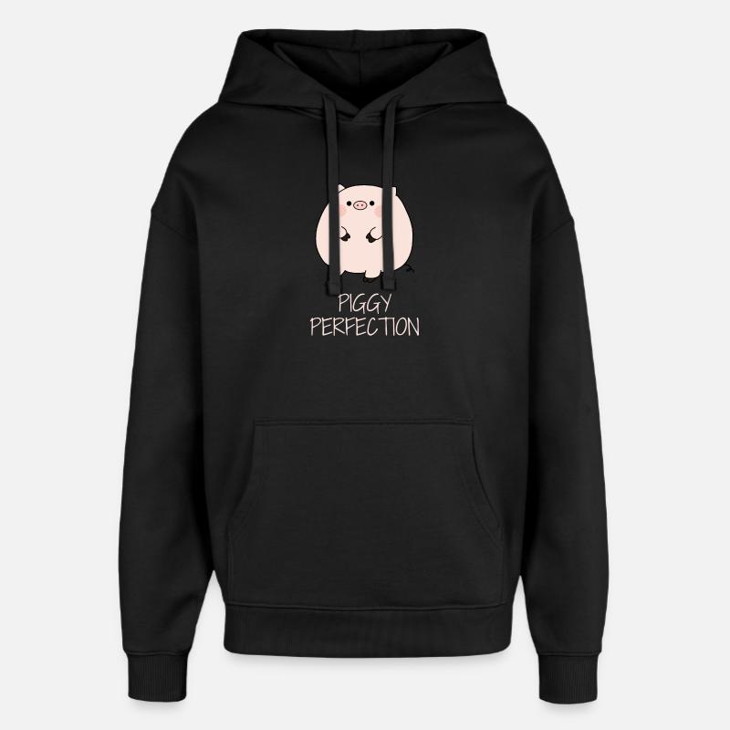Petit cochon mignon - Sweat à capuche unisexe Stanley/Stella Oversized - noir