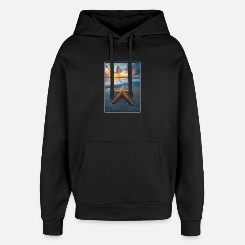 Étoile de mer Étoile de mer - Sweat à capuche unisexe Stanley/Stella Oversized - noir