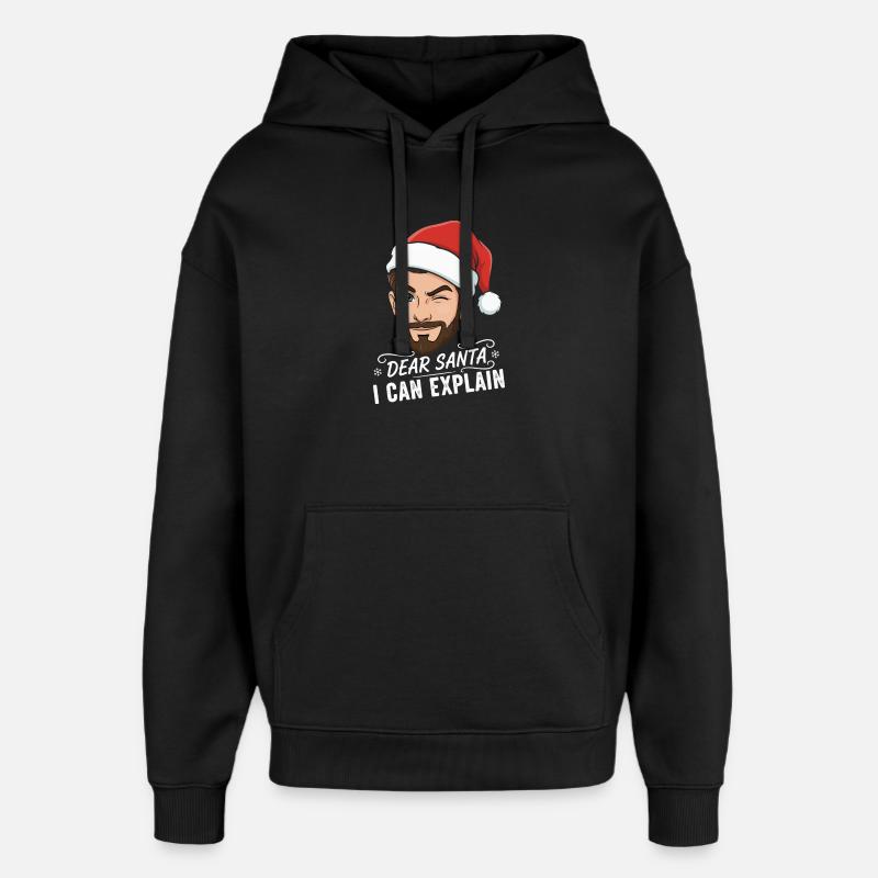 Dear Santa I Can Explain - Oversized Unisex Hoodie by Stanley/Stella - black