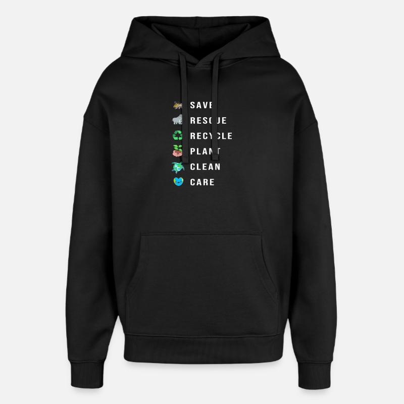 Climate change Environment Environmental protection - Oversized Unisex Hoodie by Stanley/Stella - black