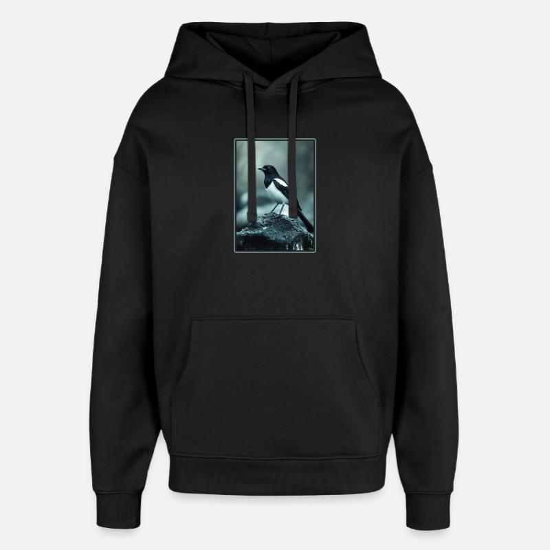 Pies Magpie - Sweat à capuche unisexe Stanley/Stella Oversized - noir