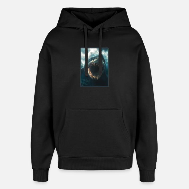 Requins Requin - Sweat à capuche unisexe Stanley/Stella Oversized - noir