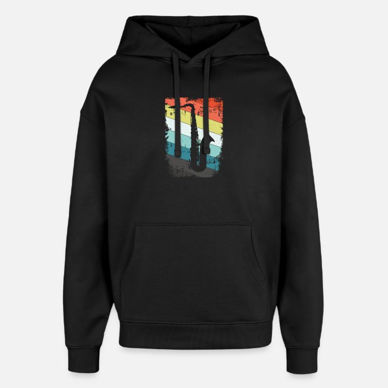 Saxophone saxophone - Sweat à capuche unisexe Stanley/Stella Oversized - noir