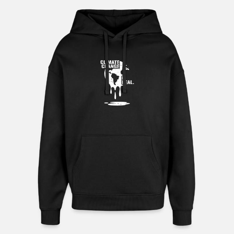 climate change is real white - Oversized Unisex Hoodie von Stanley/Stella - Schwarz