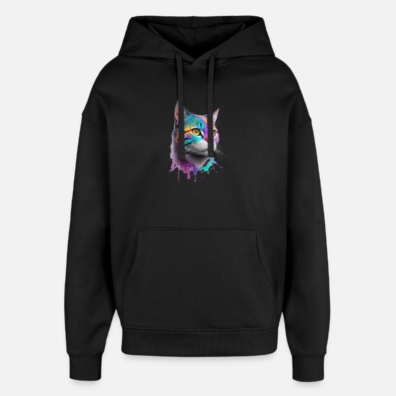 Katze - Oversized Unisex Hoodie von Stanley/Stella - Schwarz