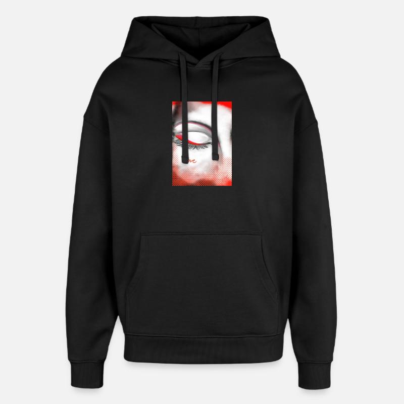 Herz und Liebe auf Highlight - Oversized Unisex Hoodie von Stanley/Stella - Schwarz