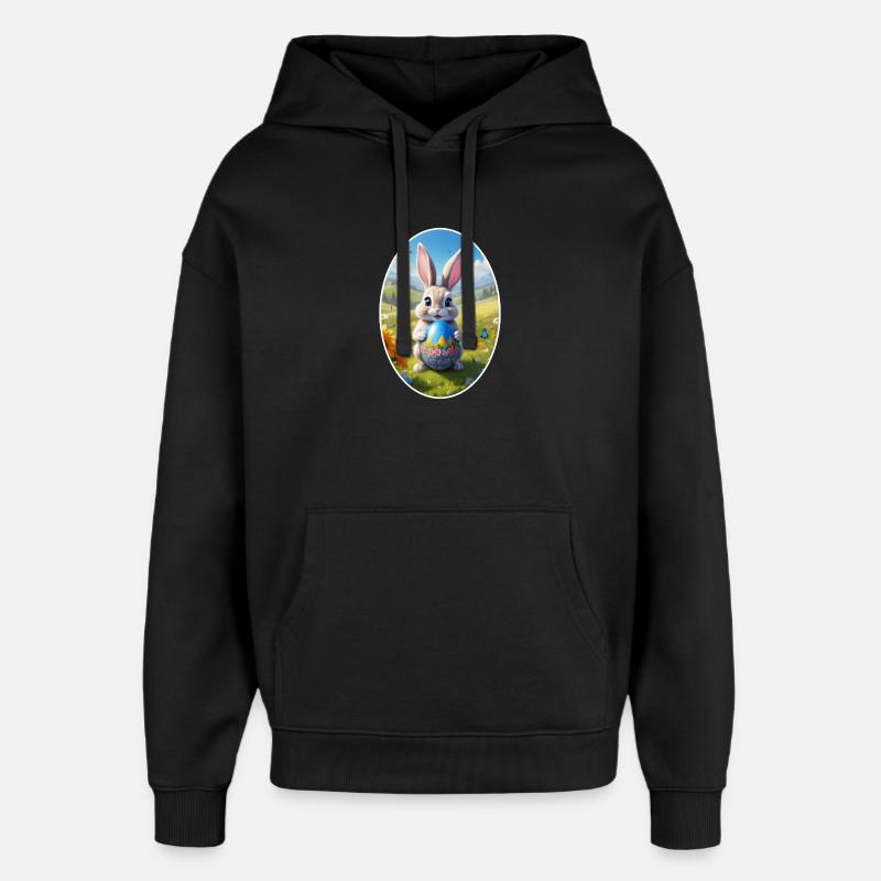 Osterhase mit Ei, Oval - Oversized Unisex Hoodie von Stanley/Stella - Schwarz