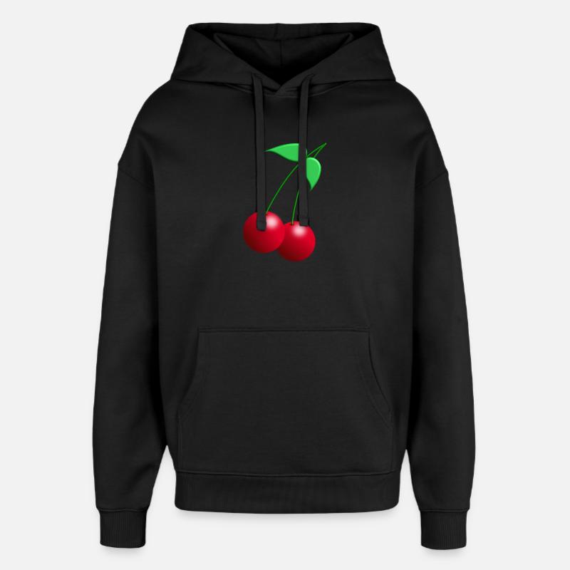 Zwillings Kirschen mit Blättern - Oversized Unisex Hoodie von Stanley/Stella - Schwarz