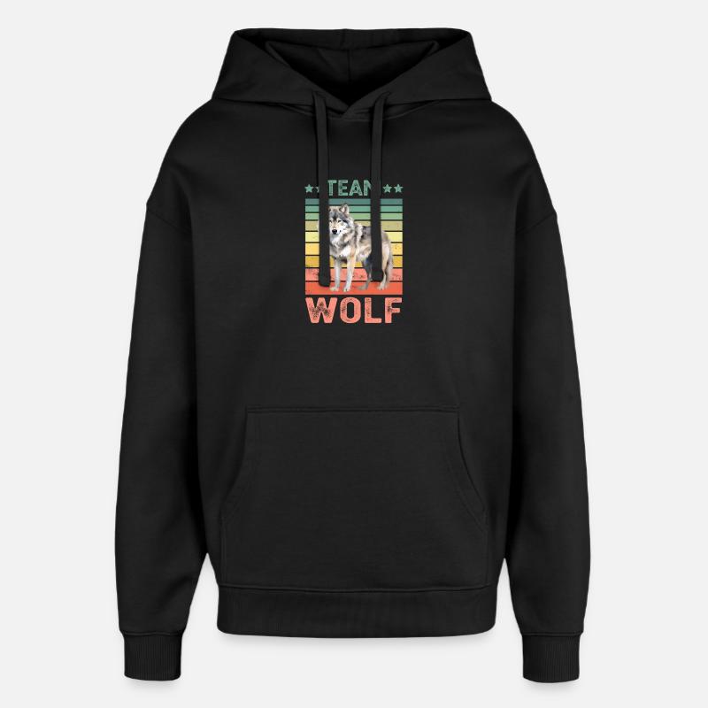 Loup - Sweat à capuche unisexe Stanley/Stella Oversized - noir